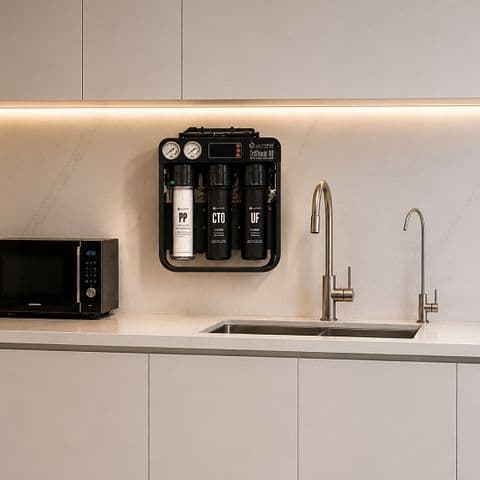 ULTIMA TriShield RO H7 water purifier with UF RO UVC protection and dual water output